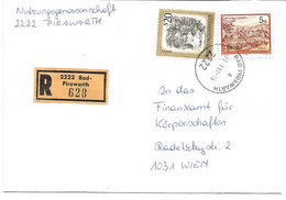 2002z: Heimatbeleg 2222 Bad Pirawarth Rekobrief 23.3.1990 - Gänserndorf