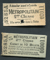 Ticket De Métro Parisien Et Sa Couverture 1911 - 2e Cl - Métropolitain De Paris - RATP - Europe