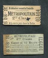 Ticket De Métro Parisien Et Couverture (même N° De Série) 1905 (St Lazare) 2e Cl - Métropolitain De Paris - RATP - Europe