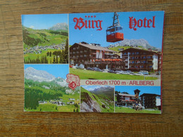 Double Cartes , Autriche , Lech , Oberlech 1700 M , Arlberg , Burg-hotel Oberlech " Beaux Timbre Et Cachets " - Lech