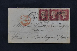ROYAUME UNI - Type Victoria 1p. En Bande De 3 Sur Enveloppe De Beckley Pour La France En 1872 - L 114486 - Covers & Documents