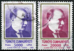 Turkey 1993 Mi 3000-3001 O, ATATÜRK Regular Issue Stamps - Gebraucht