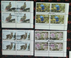 Flora Fauna, Flower, Bird, Goat, Philatelic Exhibition, Block Of 4 Stamps,, India, - Used Stamps