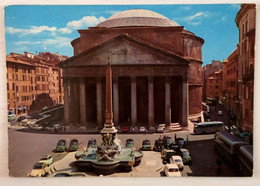 1672/CPM - Italie - Roma - Pantheon - Parcheggio Taxi - Veicoli Anni'70 - Autobus - Parking Taxis - Véhicules Années 70 - Pantheon