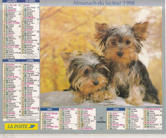 Almanach Du Facteur, Calendrier De La Poste, 1999 : Haute-Saône, Belfort: Les Chiens: Yorkshire, Terriers - Grand Format : 1991-00