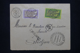 TOGO - Enveloppe De Anecho Pour Abidjan  En 1939 Avec Cachet Et Griffe De Contrôle Postal - L 114515 - Lettres & Documents