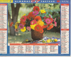 Almanach Du Facteur, Calendrier De La Poste, 1999 : Haute-Saône, Belfort: Les Bouquets De Fleurs - Grand Format : 1991-00