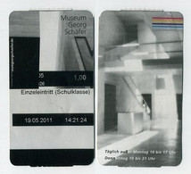 Musée Museum Georg Schäfer à Schweinfurt, Allemagne Germany Deutschland Tyskland Bavière Bayern. ABE - Tickets D'entrée