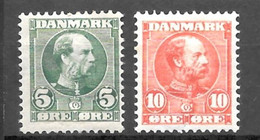 AFA # 52-53  Denmark    MNH** /53  Hinged   1905/1906    (12 3/4) - Nuovi