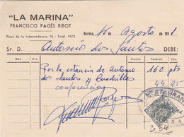 Espanã -Faturas Torero António Dos Santos Quando Foi Torear A Espanã 1951  Algeciras E Gerona - Spagna