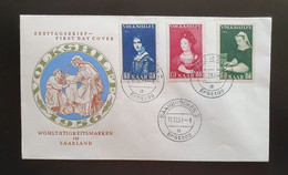 Saarland 1956, FDC Mi 376-78 - Covers & Documents