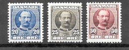 AFA # 56-58  Denmark    MNH** /57-58 Lightly Hinged   1907    (12 3/4) - Nuovi