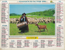 Almanach Du Facteur, Calendrier De La Poste, 1996 : Côte D'Or, L'Aubade Du Berger, Récolte Du Foin De Pré. - Grand Format : 1991-00
