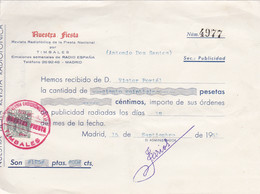 Espanã -Faturas Torero António Dos Santos Quando Foi Torear A Espanã 1951   Figueiras +zamora +Fregenal De La Sierra - Spanien