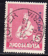 TRIESTE B 1952 SETTIMANA INFANZIA YUGOSLAVIA SOPRASTAMPATO JUGOSLAVIA OVERPRINTED CHILDREN WEEK USATO USED OBLITERE' - Afgestempeld