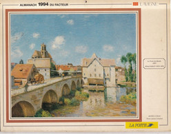 Almanach Du Facteur, Calendrier De La Poste, 1994 : Côte D'Or:: Le Pont De Moret, Alfred Sisley - Grand Format : 1991-00