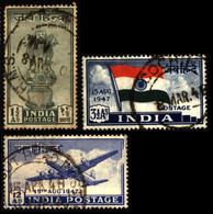 India 1947 Mi 183-185 Independence - Gebraucht