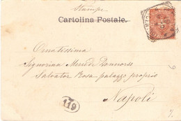 1901 Cartolina Da Roma Per Napoli Con Stemma Savoia Da 2c - Marcofilía