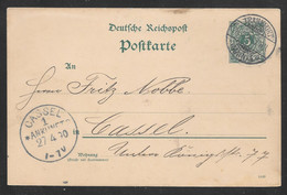 Germany - 5pf Stationery Card - Posted 1890 Frankfurt To Cassel - Enteros Postales