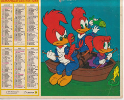 Almanach Du Facteur, Calendrier De La Poste, 1982, Haute-Saône - Belfort, Woody Woodpecker - Grand Format : 1981-90