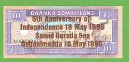 SOMALILAND 10 SHILLINGS 1996  P-9  UNC - Somalia