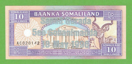 SOMALILAND 10 SHILLINGS 1996  P-15  UNC - Somalia