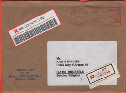TURCHIA - TURKEY - 2005 - 2400000 Ema,Red Cancel - Registered - Medium Envelope - Viaggiata Da Karaköy Per Brussels, Bel - Covers & Documents