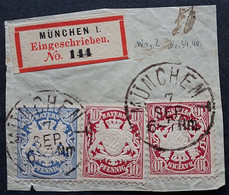 Bayern - Kl. Briefstück Mit Einschreibezettel (2945) - Bavaria
