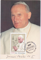 Poland Polska 1983 Pope John Paul Jan Pawel Giovanni Paolo II, Krakow Cracow LOT Aviation - Tarjetas Máxima