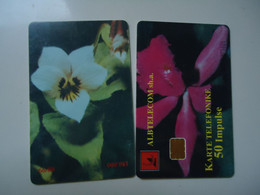 ALBANIA   USED   PHONECARDS  FLOWERS - Flores