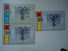 ALBANIA   USED  3  PHONECARDS    DIFFERENT  ADVERSTISING   2 SCAN - Albanien