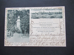 Mehrbild AK 1899 Philippsburg Vor 100 Jahren Gedenkfeier Der Belagerung Reichsfestung Denkmal Der Krieger 1870 / 71 - Other Wars
