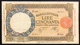 50 LIRE LUPETTA FASCIO L'AQUILA 21 11 1942  LOTTO 3467 - 50 Liras