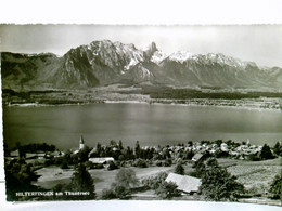 Hilterfingen Am Thunersee. Alte AK S/w, Gel. 1954. Panoramablick über Den Ort, See Und Das Umland Auf Bebirgsm - Hilterfingen