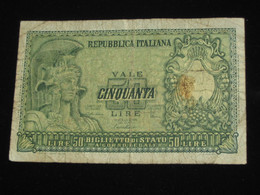 Italie - Italia 50 Lire -1951 - Biglietto Di Stato A Corso Legale    **** EN ACHAT IMMEDIAT **** - Regno D'Italia – Other