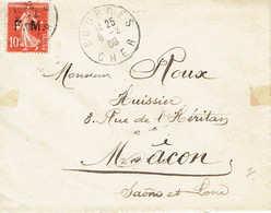 FM 5 Lettre De Bourges Pour Mâcon 8-2-1908 - Franchise Militaire (timbres)