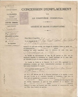 Concession D'emplacement Dans Le Cimetière Communal , ANGOULEME, 4 Pages , 1902 , Timbrée,  Frais Fr 1.95 E - Zonder Classificatie