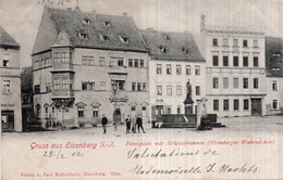 CPA   ALLEMAGNE----GRUSS AUS EISENBERG---PETERPLATZ MIT MOHREUBRUNNEN---1902 - Eisenberg