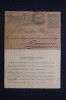 URUGUAY - Entier Postal ( Carte Lettre ) Pour Durarno En 1893 - L 114520 - Uruguay