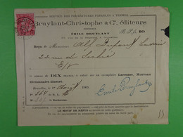 Reçu 1903 Bruylant-Christophe & Cie éditeurs Bruxelles - Imprimerie & Papeterie