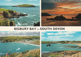 Bigbury Bay, South Devon  - Multiview - Used Postcard - UK - Devon - Stamped 1977 - John Hinde - Ilfracombe