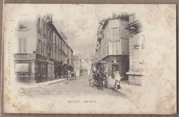 Delcampe - CPA 78 - MEULAN - Rue Basse - TB PLAN CENTRE VILLE ANIMATION - TB PLAN ATTELAGE MAGASINS - Meulan