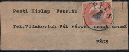 1871. Newspaper Stamp On A Wrapper, PECS - Journaux