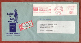 Einschreiben Reco, Absenderfreistempel, Volksbank Oehringen 1985 (6636) - Marcofilie - EMA (Printmachine)