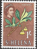 ST HELENA 1961 Gum-wood Flower - 1s - Yellow, Green And Brown MH - St. Helena