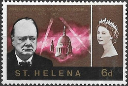 ST HELENA 1966 Churchill Commemoration - 6d - Brown MH - St. Helena