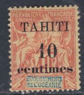 Tahiti N° 32 X Timbre D'Océanie De 1892 Surchargé : 10 C. Sur 40 C. Rouge-orange, Trace De Charnière Sinon TB - Ongebruikt