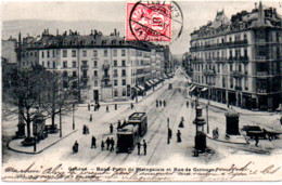 GENEVE  ROND POINT DE PLAINPALAIS ET RUE CAROUGE  En 1905 - Carouge