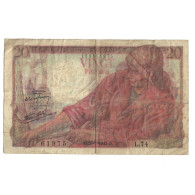 France, 20 Francs, Pêcheur, 1943, 1943-01-28, B, Fayette:13.5, KM:100a - 20 F 1942-1950 ''Pêcheur''