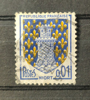 FRANCE : 1962 - Variété N°1351A -  Blason De Niort - Décalage De La Couleur Jaune - Used Stamps